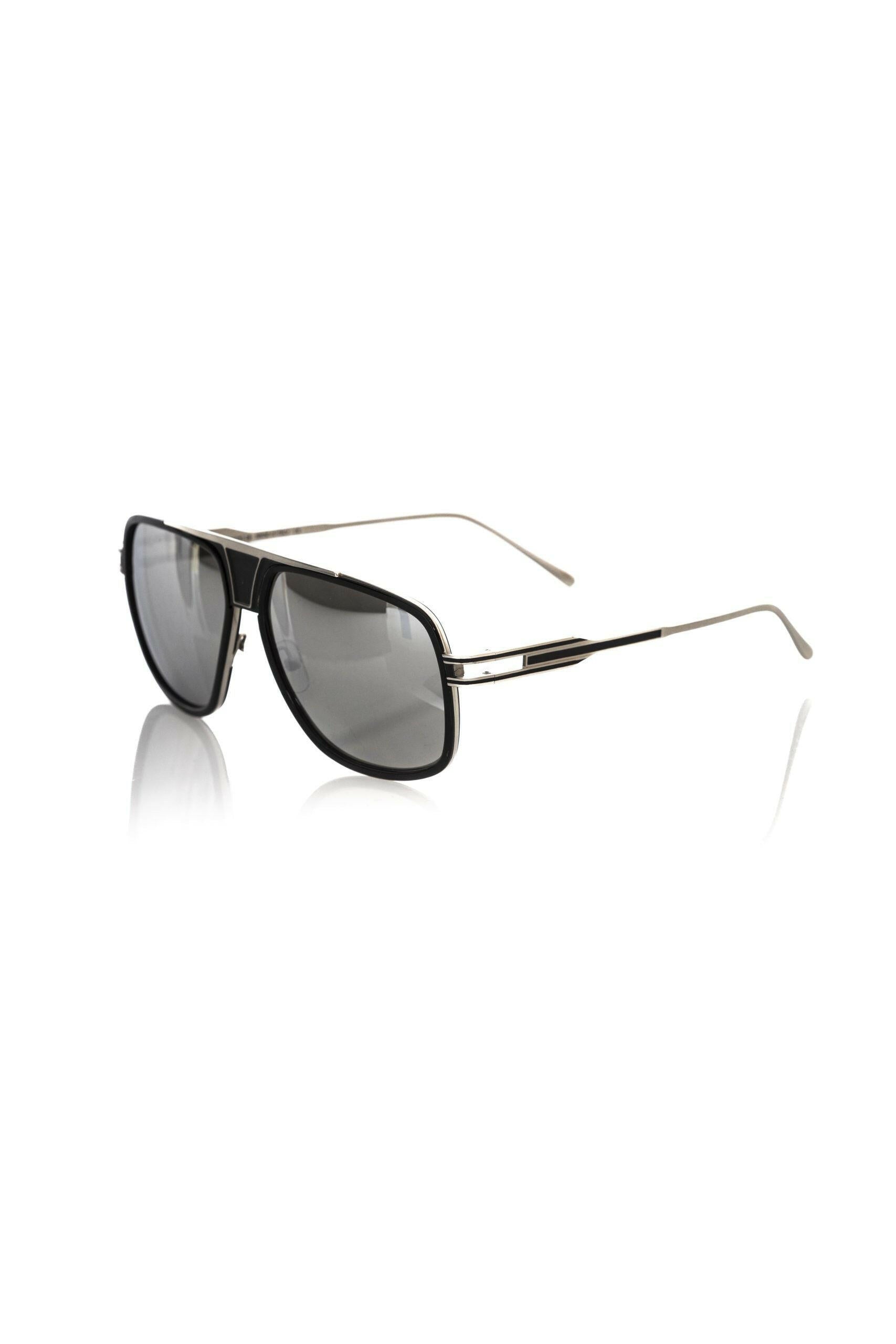 Frankie Morello Black Metallic Fiber Men Sunglass -   -  Frankie Morello.