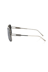 Frankie Morello Black Metallic Fiber Men Sunglass -   -  Frankie Morello.