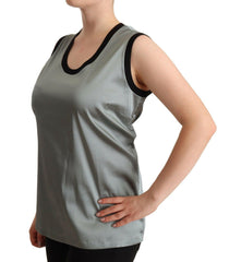 Dolce & Gabbana Silver Round Neck Sleeveless Casual Tank Top -   -  Dolce & Gabbana.