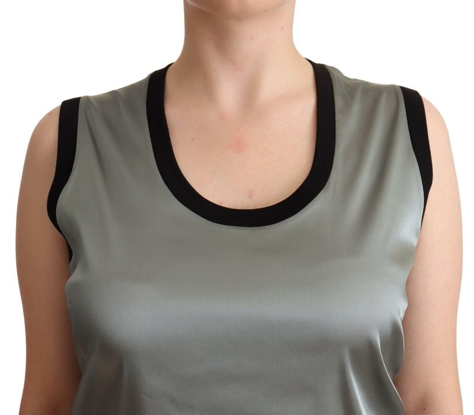 Dolce & Gabbana Silver Round Neck Sleeveless Casual Tank Top -   -  Dolce & Gabbana.