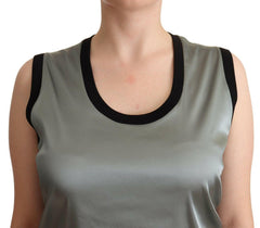 Dolce & Gabbana Silver Round Neck Sleeveless Casual Tank Top -   -  Dolce & Gabbana.