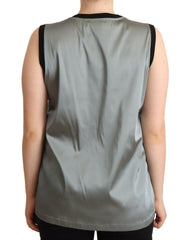 Dolce & Gabbana Silver Round Neck Sleeveless Casual Tank Top -   -  Dolce & Gabbana.