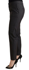 Dolce & Gabbana Black Striped Wool Tapered Trouser Pants -   -  Dolce & Gabbana.