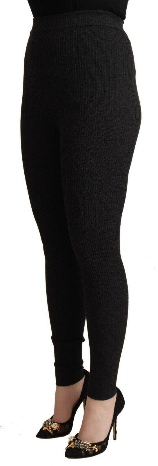 Dolce & Gabbana Black Virgin Wool Stretch Waist Tights Pants -   -  Dolce & Gabbana.