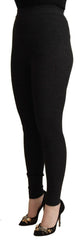 Dolce & Gabbana Black Virgin Wool Stretch Waist Tights Pants -   -  Dolce & Gabbana.