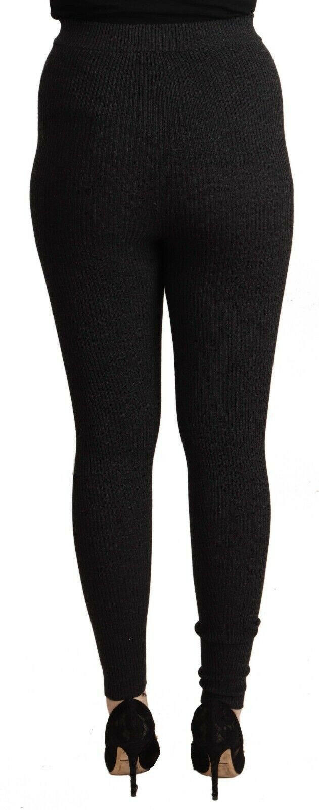 Dolce & Gabbana Black Virgin Wool Stretch Waist Tights Pants -   -  Dolce & Gabbana.