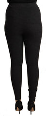 Dolce & Gabbana Black Virgin Wool Stretch Waist Tights Pants -   -  Dolce & Gabbana.