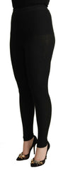 Dolce & Gabbana Black Cashmere Stretch Waist Tights Pants -   -  Dolce & Gabbana.