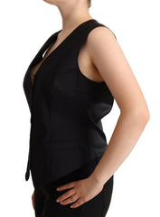 Dolce & Gabbana Black Button Down Sleeveless Vest Waiscoat Top -   -  Dolce & Gabbana.