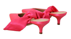 GIA COUTURE Pink Leather Lace Up Kitten Heels Pumps Shoes -   -  GIA COUTURE.