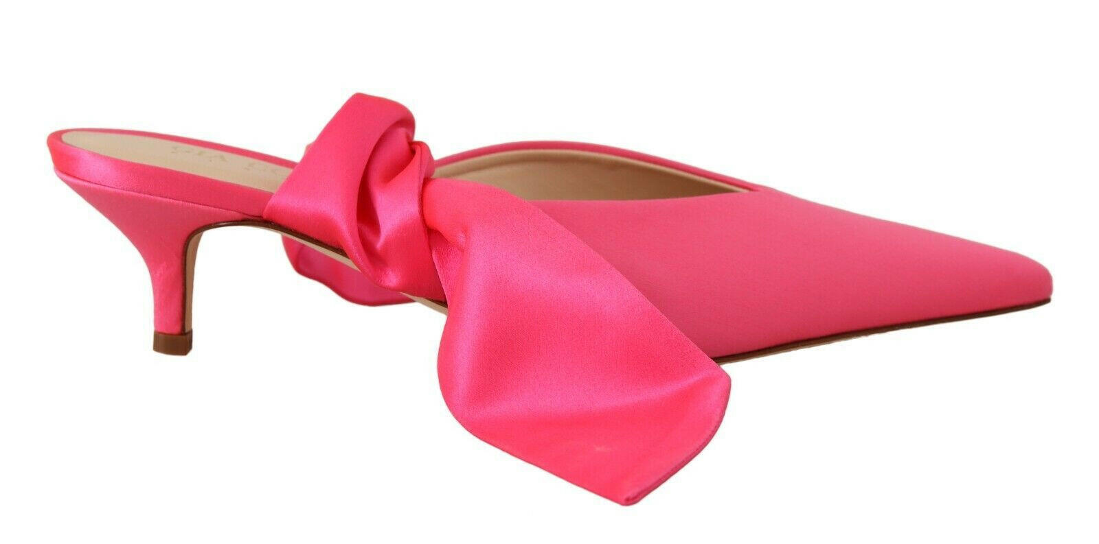 GIA COUTURE Pink Leather Lace Up Kitten Heels Pumps Shoes -   -  GIA COUTURE.