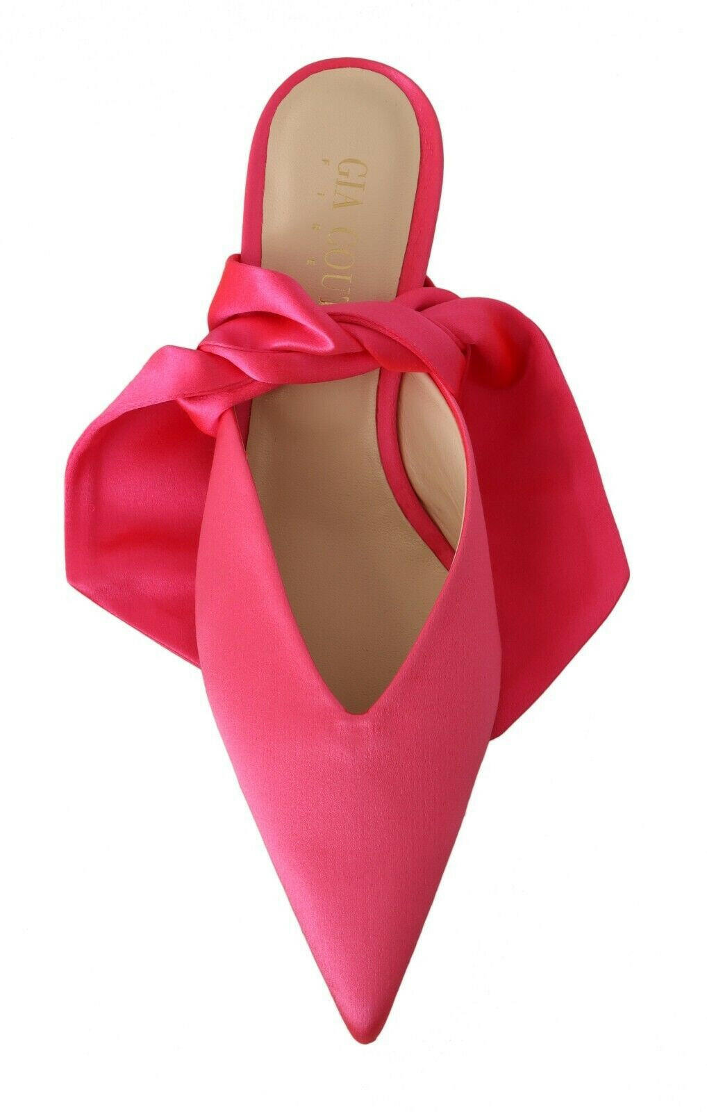 GIA COUTURE Pink Leather Lace Up Kitten Heels Pumps Shoes -   -  GIA COUTURE.