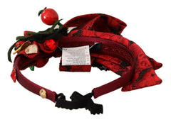 Dolce & Gabbana Red Tiara Berry Fruit Crystal Bow Hair Diadem Headband -   -  Dolce & Gabbana.