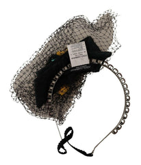Dolce & Gabbana Silver Tiara Crystals Fruits Black Mesh Diadem Headband -   -  Dolce & Gabbana.