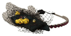 Dolce & Gabbana Silver Tiara Crystals Fruits Black Mesh Diadem Headband -   -  Dolce & Gabbana.