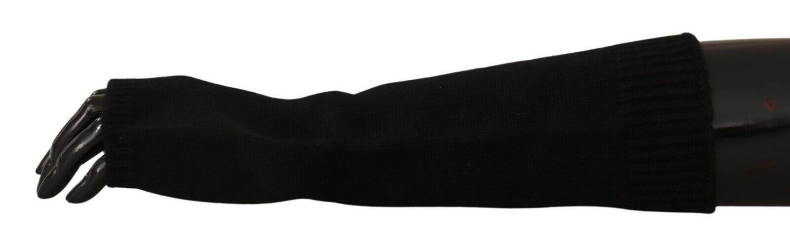 Dolce & Gabbana Black Knitted Fingerless Elbow Length Gloves -   -  Dolce & Gabbana.