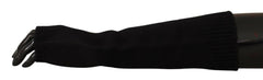 Dolce & Gabbana Black Knitted Fingerless Elbow Length Gloves -   -  Dolce & Gabbana.