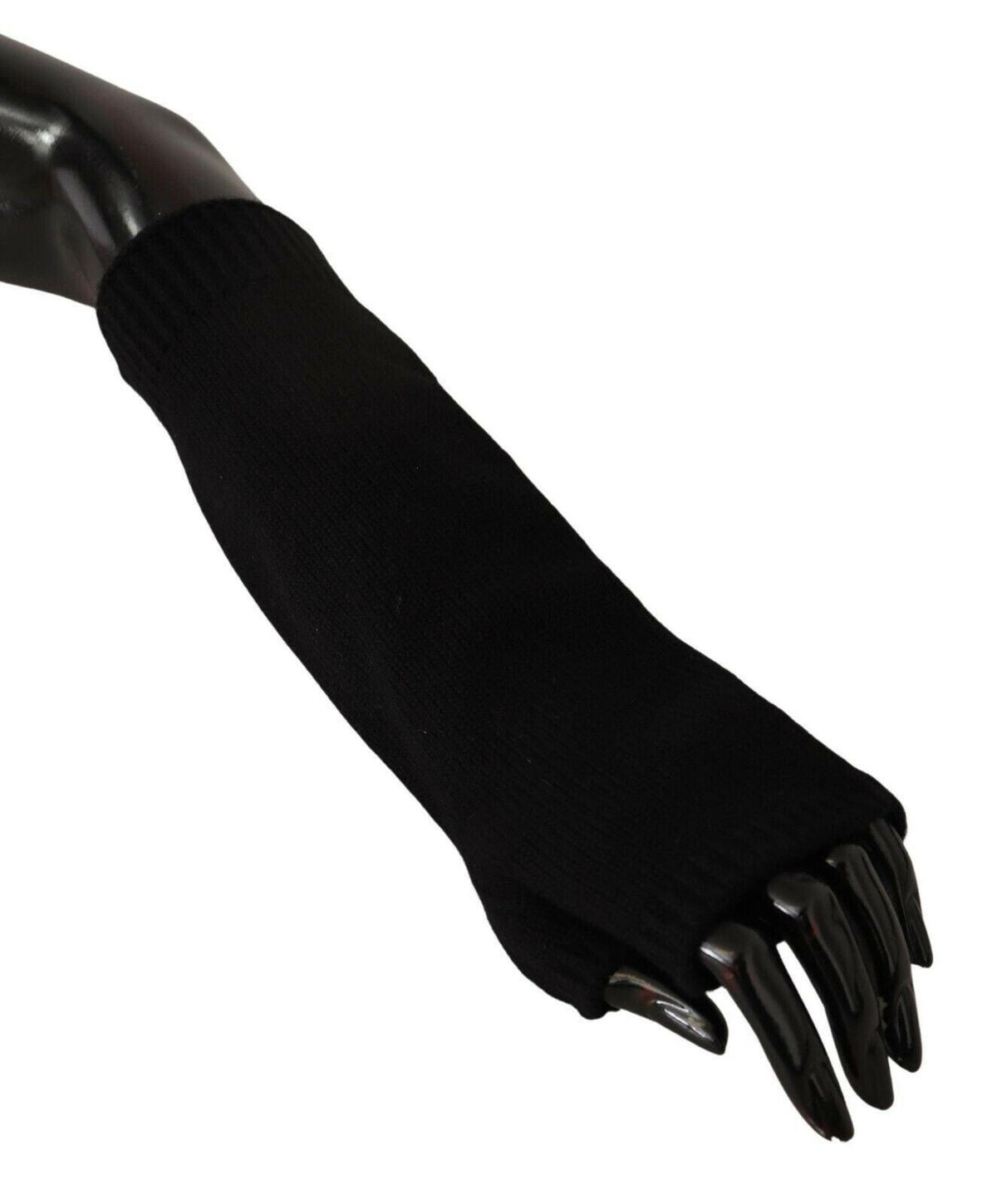 Dolce & Gabbana Black Knitted Fingerless Elbow Length Gloves -   -  Dolce & Gabbana.