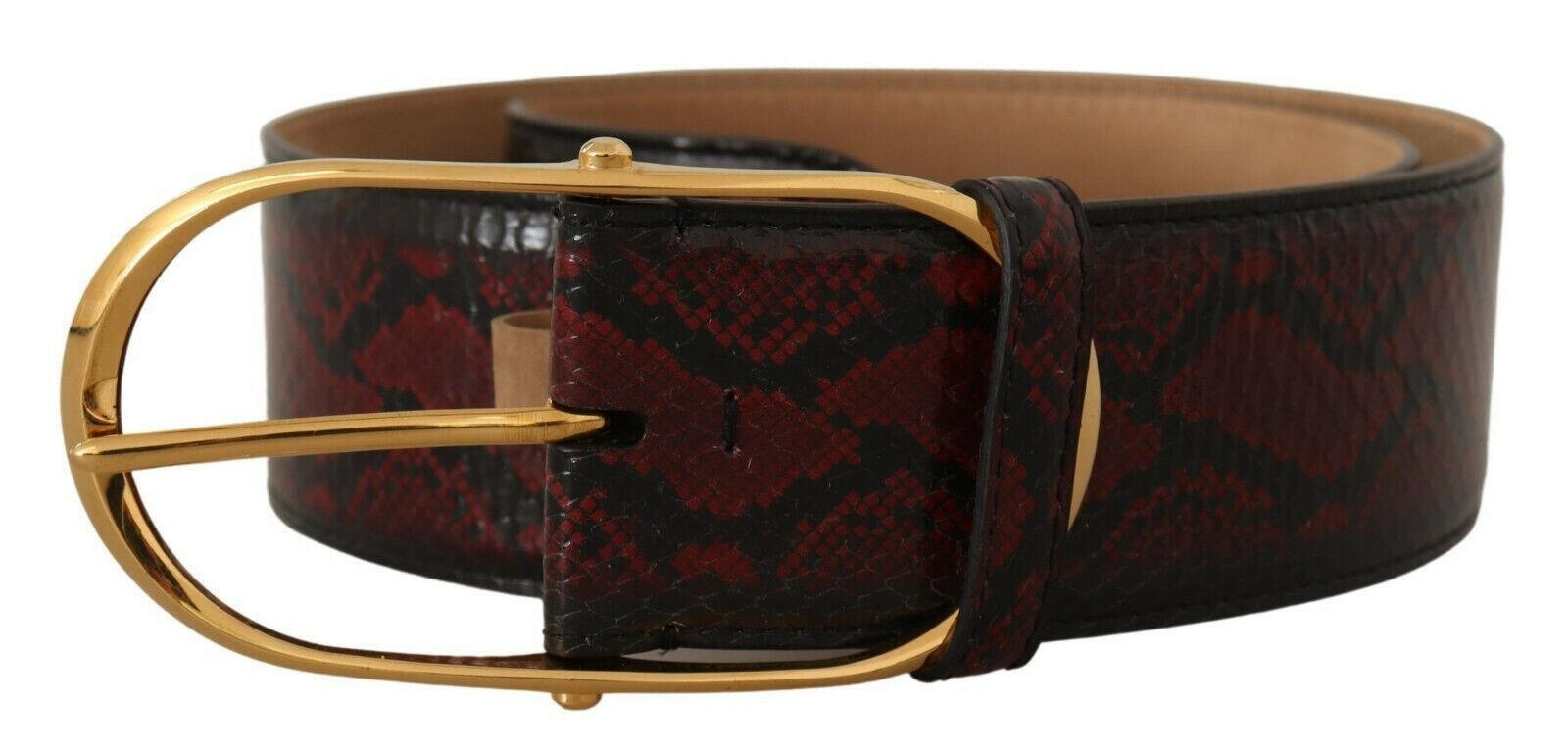 Dolce & Gabbana Red Exotic Leather Gold Oval Buckle Belt -   -  Dolce & Gabbana.