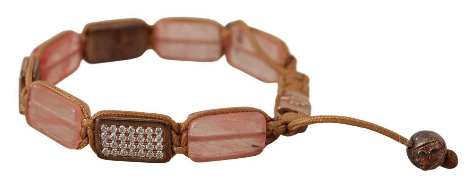 Nialaya Multicolor Crystals Logo Embellished Adjustable Bracelet -   -  Nialaya.