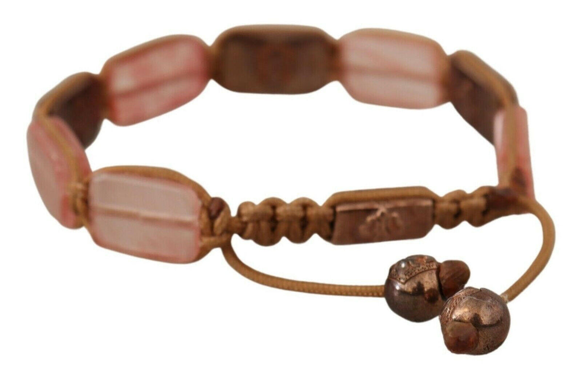 Nialaya Multicolor Crystals Logo Embellished Adjustable Bracelet -   -  Nialaya.