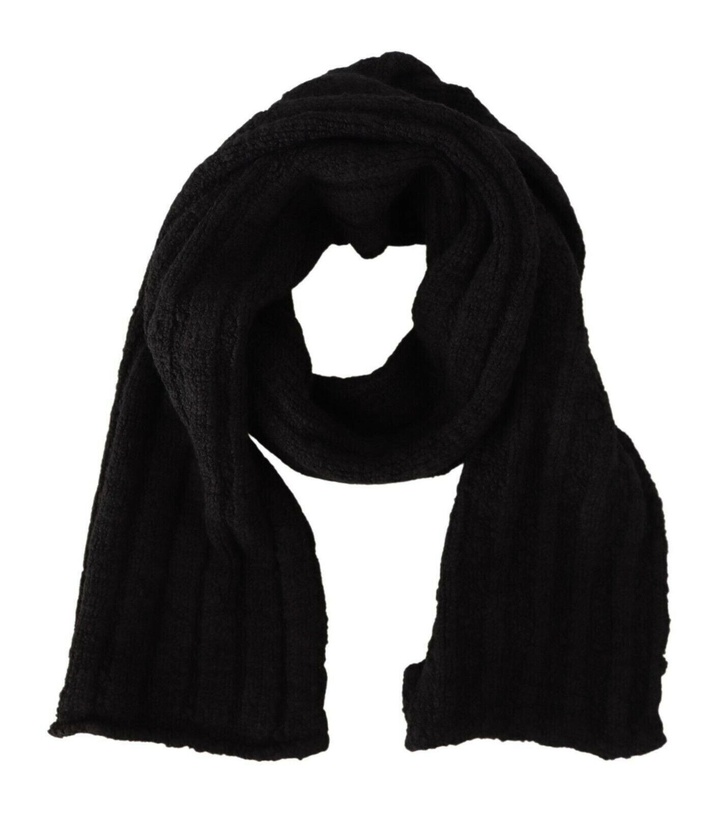 Dolce & Gabbana Black Virgin Wool Knitted Unisex Warmer Shawl Scarf -   -  Dolce & Gabbana.