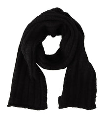 Dolce & Gabbana Black Virgin Wool Knitted Unisex Warmer Shawl Scarf -   -  Dolce & Gabbana.