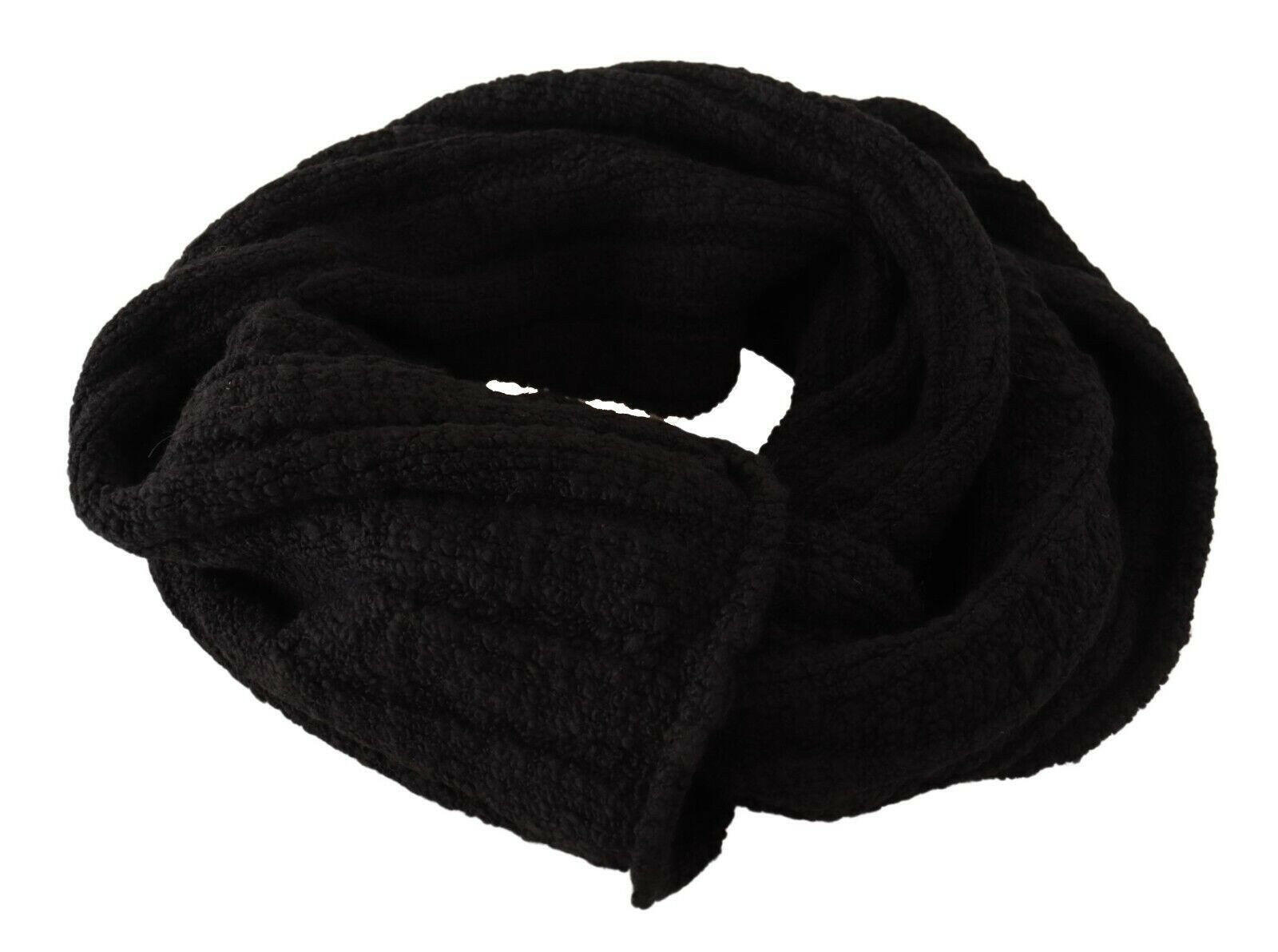 Dolce & Gabbana Black Virgin Wool Knitted Unisex Warmer Shawl Scarf -   -  Dolce & Gabbana.