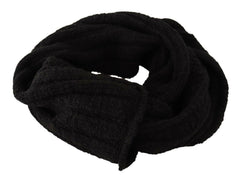Dolce & Gabbana Black Virgin Wool Knitted Unisex Warmer Shawl Scarf -   -  Dolce & Gabbana.