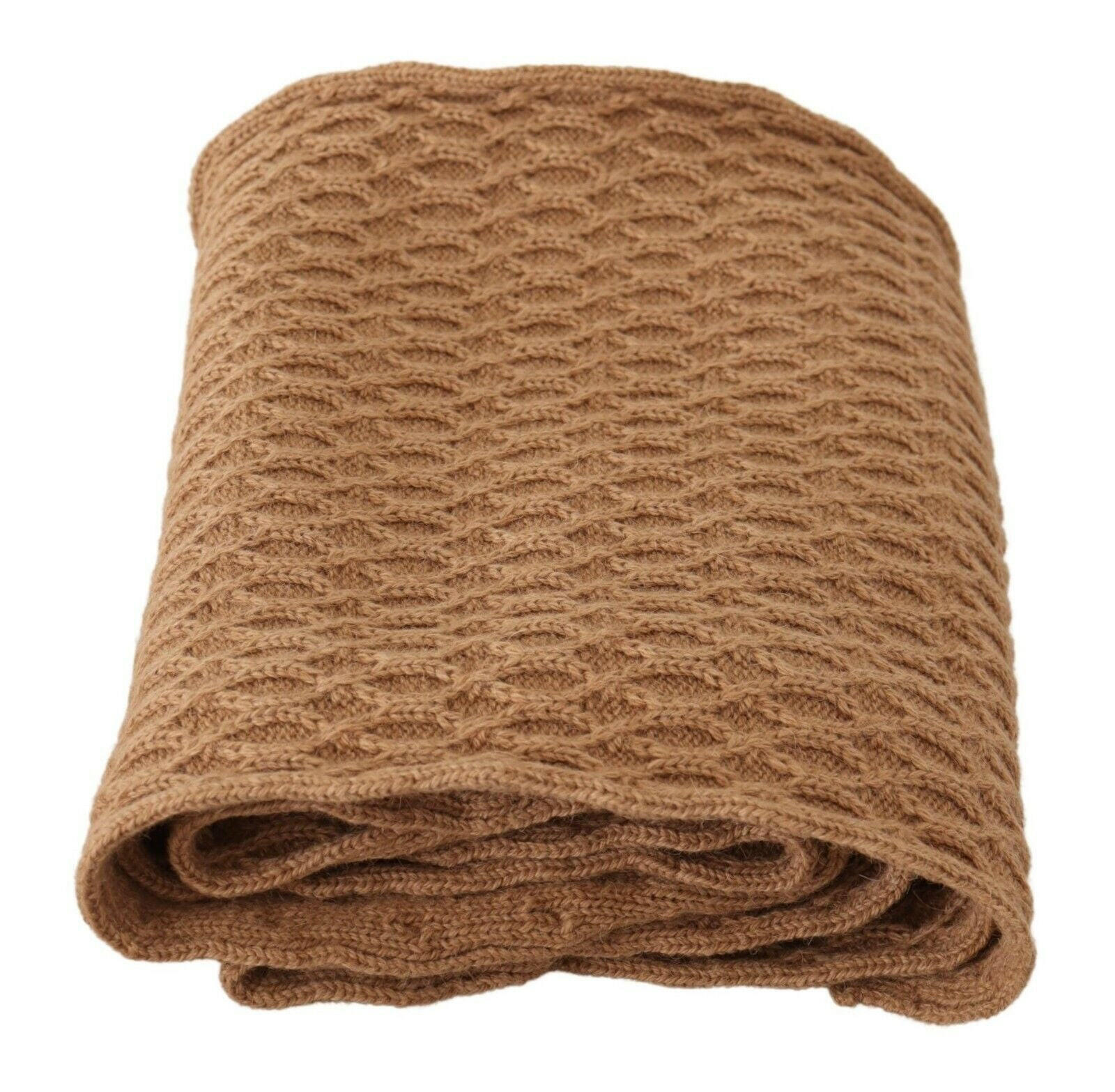 Dolce & Gabbana Dark Brown Wrap Shawl Knitted Camel Scarf -   -  Dolce & Gabbana.