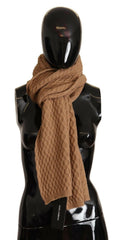 Dolce & Gabbana Dark Brown Wrap Shawl Knitted Camel Scarf -   -  Dolce & Gabbana.