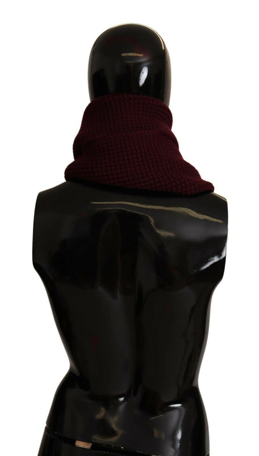 Dolce & Gabbana Dark Red Cashmere Logo Wrap Shawl Knitted Scarf -   -  Dolce & Gabbana.