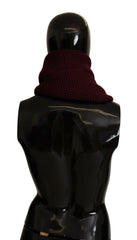 Dolce & Gabbana Dark Red Cashmere Logo Wrap Shawl Knitted Scarf -   -  Dolce & Gabbana.