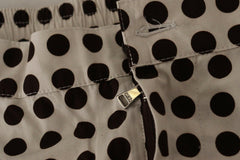 Dolce & Gabbana Black White Polka Dots Cotton Linen Shorts -   -  Dolce & Gabbana.