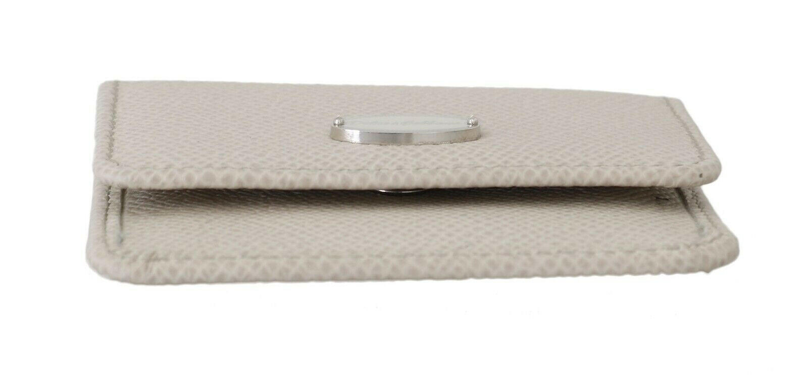 Dolce & Gabbana White Dauphine Leather Holder Pocket Wallet Condom Case -  Leather Condom Wallet for Men -  Dolce & Gabbana.