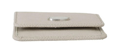 Dolce & Gabbana White Dauphine Leather Holder Pocket Wallet Condom Case -  Leather Condom Wallet for Men -  Dolce & Gabbana.