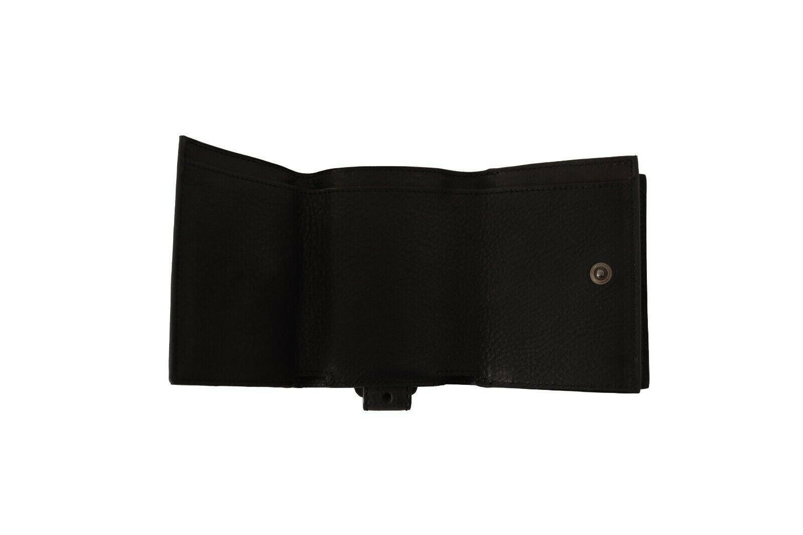 Dolce & Gabbana Black Leather Trifold Purse Belt Strap Multi Kit Wallet -  Leather Wallet for Men -  Dolce & Gabbana.