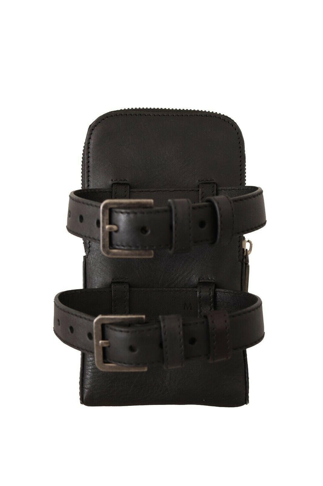 Dolce & Gabbana Black Leather Purse Double Belt Strap Multi Kit Wallet -  Leather Wallet for Men -  Dolce & Gabbana.