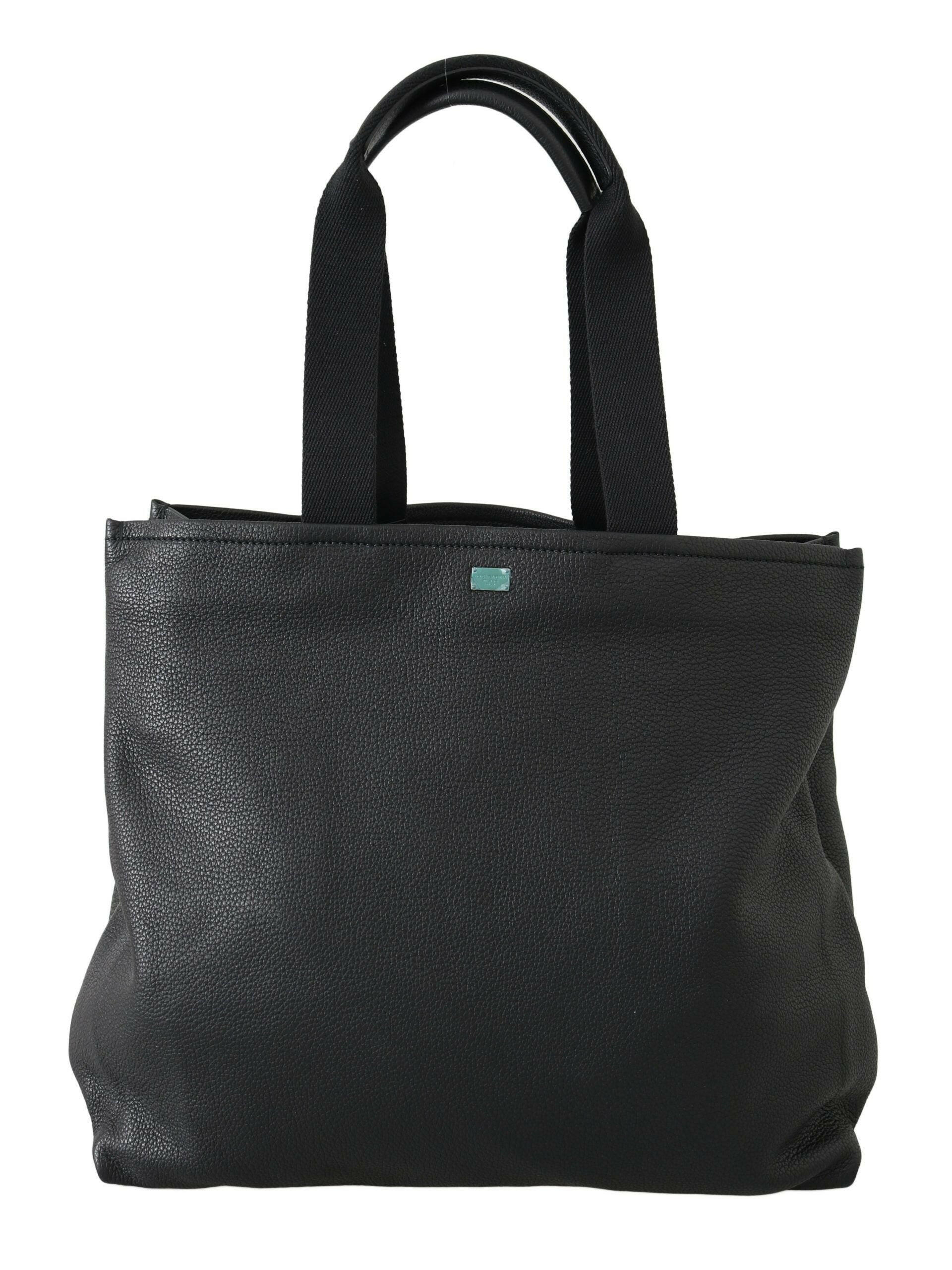 Dolce & Gabbana Black Leather Travel Shopping Gym #DGFAMILY Tote Bag -  Tote Bag for Men -  Dolce & Gabbana.
