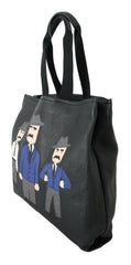 Dolce & Gabbana Black Leather Travel Shopping Gym #DGFAMILY Tote Bag -  Tote Bag for Men -  Dolce & Gabbana.
