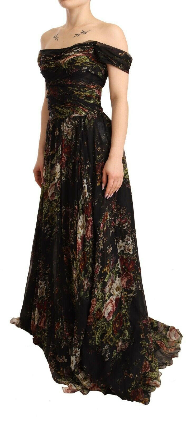 Dolce & Gabbana Multicolored Floral Off Shoulder Gown Dress -   -  Dolce & Gabbana.