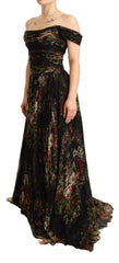 Dolce & Gabbana Multicolored Floral Off Shoulder Gown Dress -   -  Dolce & Gabbana.