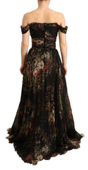 Dolce & Gabbana Multicolored Floral Off Shoulder Gown Dress -   -  Dolce & Gabbana.