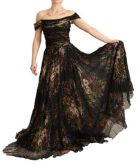Dolce & Gabbana Multicolored Floral Off Shoulder Gown Dress -   -  Dolce & Gabbana.