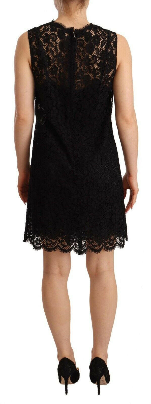 Dolce & Gabbana Black Floral Lace Sheath Sleeveless Mini Dress -   -  Dolce & Gabbana.