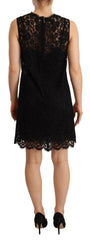 Dolce & Gabbana Black Floral Lace Sheath Sleeveless Mini Dress -   -  Dolce & Gabbana.
