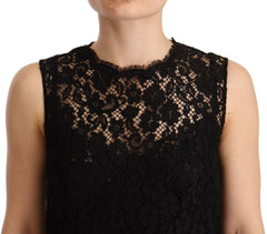 Dolce & Gabbana Black Floral Lace Sheath Sleeveless Mini Dress -   -  Dolce & Gabbana.