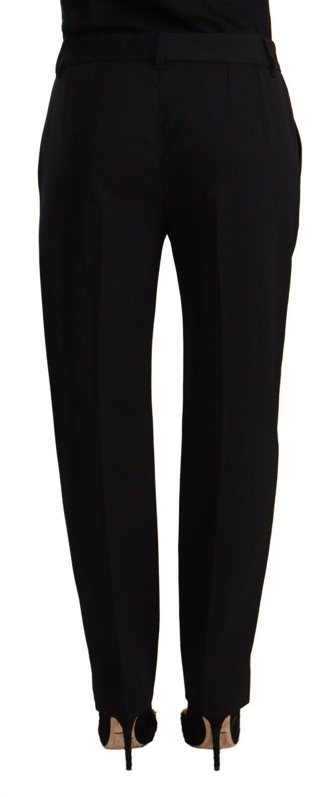 Dolce & Gabbana Black Mid Waist Skinny Trouser Wool Pants -   -  Dolce & Gabbana.