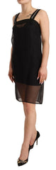 Dolce & Gabbana Black Silk Stretch Crystal Sheath Mini Dress -   -  Dolce & Gabbana.