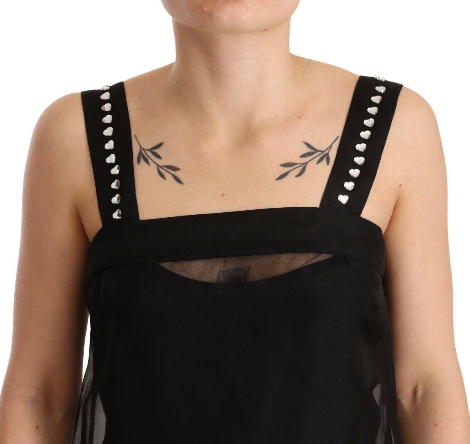 Dolce & Gabbana Black Silk Stretch Crystal Sheath Mini Dress -   -  Dolce & Gabbana.